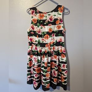 Striped floral dress Saks Fifth Avenue - size 12